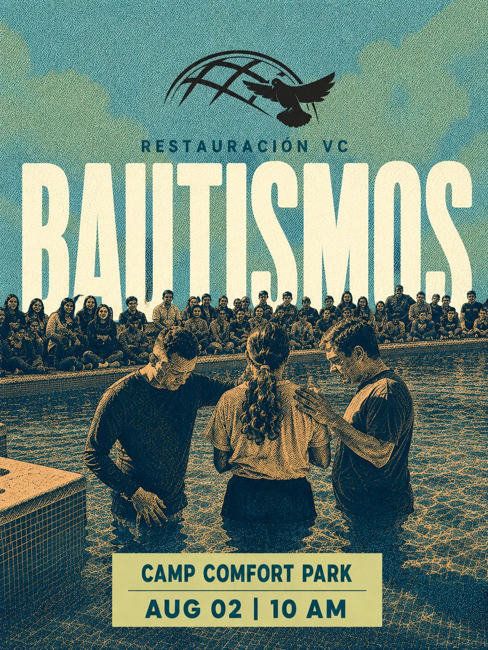 Bautismos — Camp Comfort Park, 2 de agosto, 10:00 AM — Restauración VC